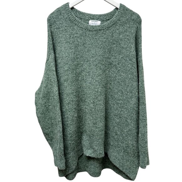 OLD NAVY Womens Sweater Plus Size 2X Heather Green Crew Neck Knit Pullover - Picture 1 of 9